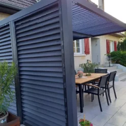 Pergola Bioclimatica Autoportante Alluminio 360x300 cm Lamelle Laterali