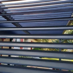 Pergola Bioclimatica Autoportante Alluminio 360x300 cm Lamelle Laterali