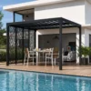 Pergola Bioclimatica con 4 Pannelli Frangivista 360x300 cm Alluminio
