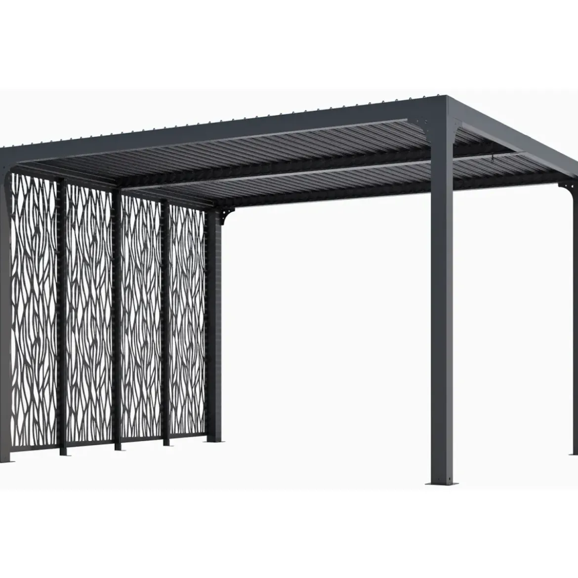 Pergola Bioclimatica con 4 Pannelli Frangivista 360x300 cm Alluminio