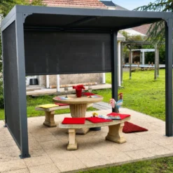 Pergola Bioclimatica da Esterno 240x300 cm 2 Teli Laterali Manuali