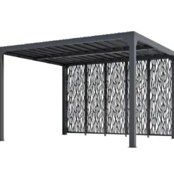 Pergola Bioclimatica da Giardino 360x300 cm con 5 Pannelli Frangivista