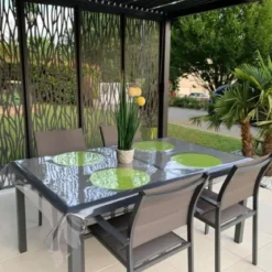 Pergola Bioclimatica da Giardino 360x300 cm con 5 Pannelli Frangivista