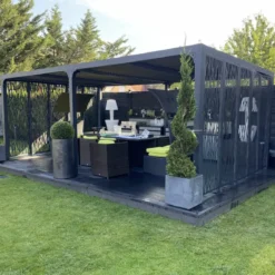 Pergola Bioclimatica Doppia 360x600 Frangivista con Lamelle Orientabili