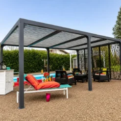 Pergola Bioclimatica Doppia 360x600 Frangivista con Lamelle Orientabili