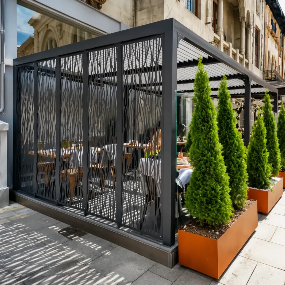 Pergola Bioclimatica Doppia 360x600 Frangivista con Lamelle Orientabili