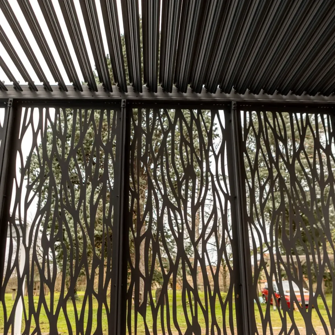 Pergola Bioclimatica Doppia 360x600 Frangivista con Lamelle Orientabili