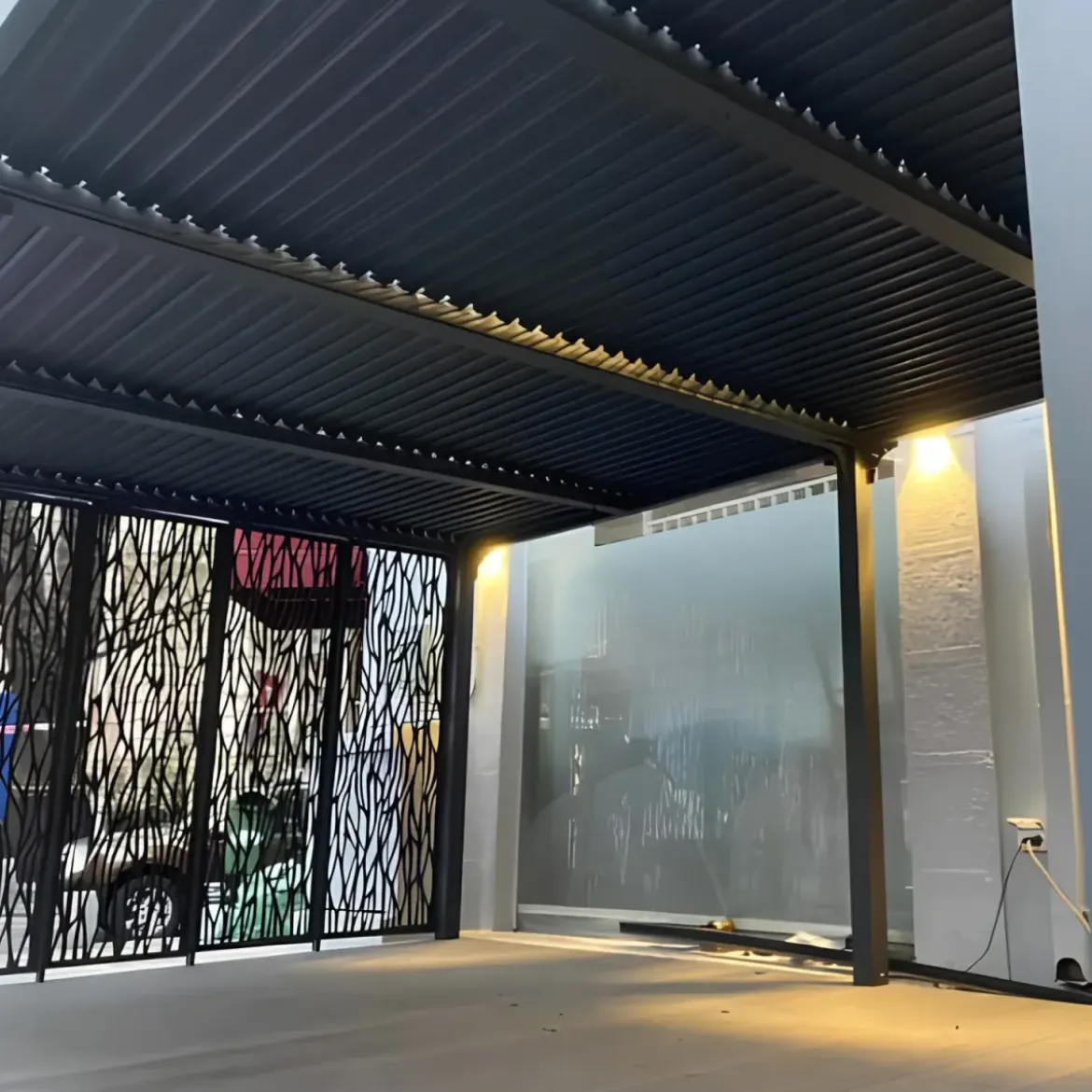 Pergola Bioclimatica Doppia 360x600 Frangivista con Lamelle Orientabili