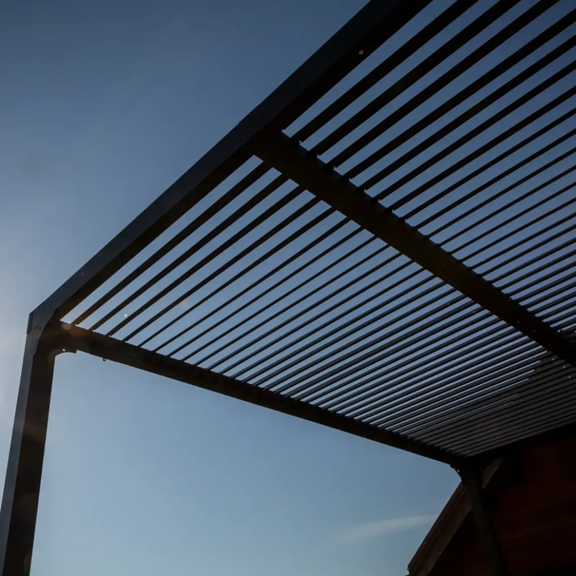 Pergola Bioclimatica Doppia 360x600 Lamelle Orientabili Tenda Laterale