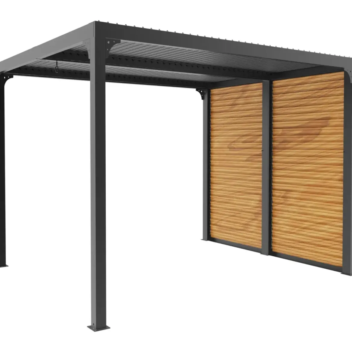 Pergola Bioclimatica in Alluminio 240x300 con Frangisole Simil Legno