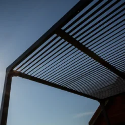 Pergola Bioclimatica in Alluminio 360x300 cm con Tenda e 5 Pannelli