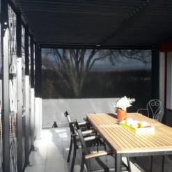 Pergola Bioclimatica in Alluminio 360x300 cm con Tenda e 5 Pannelli