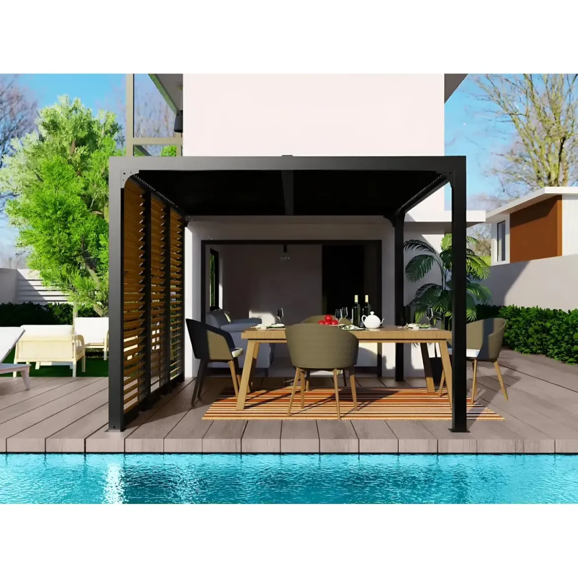 Pergola bioclimatica in alluminio 3.6x3 con veneziane