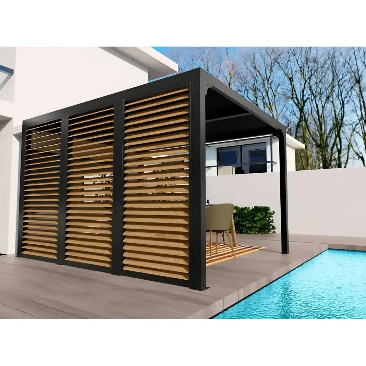 Pergola bioclimatica in alluminio 3.6x3 con veneziane