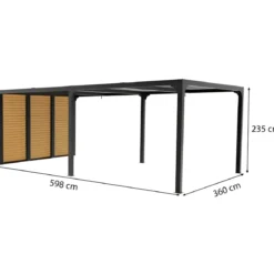 Pergola bioclimatica in alluminio 3.6x6 antracite con veneziane