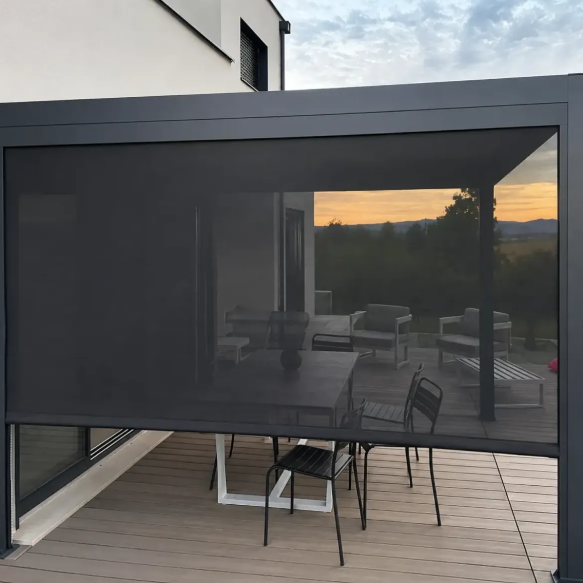 Pergola Bioclimatica Telo Laterale Lame Orientabili 360x300 cm Alluminio