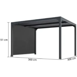 Pergola Bioclimatica Telo Laterale Lame Orientabili 360x300 cm Alluminio