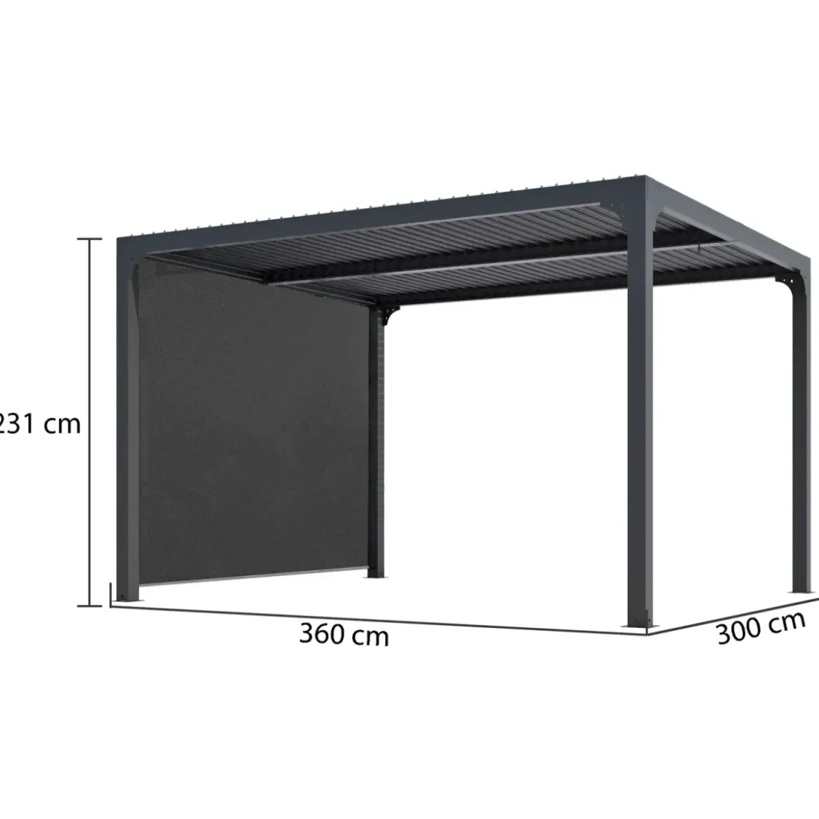 Pergola Bioclimatica Telo Laterale Lame Orientabili 360x300 cm Alluminio