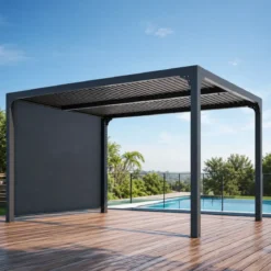 Pergola Bioclimatica Telo Laterale Lame Orientabili 360x300 cm Alluminio