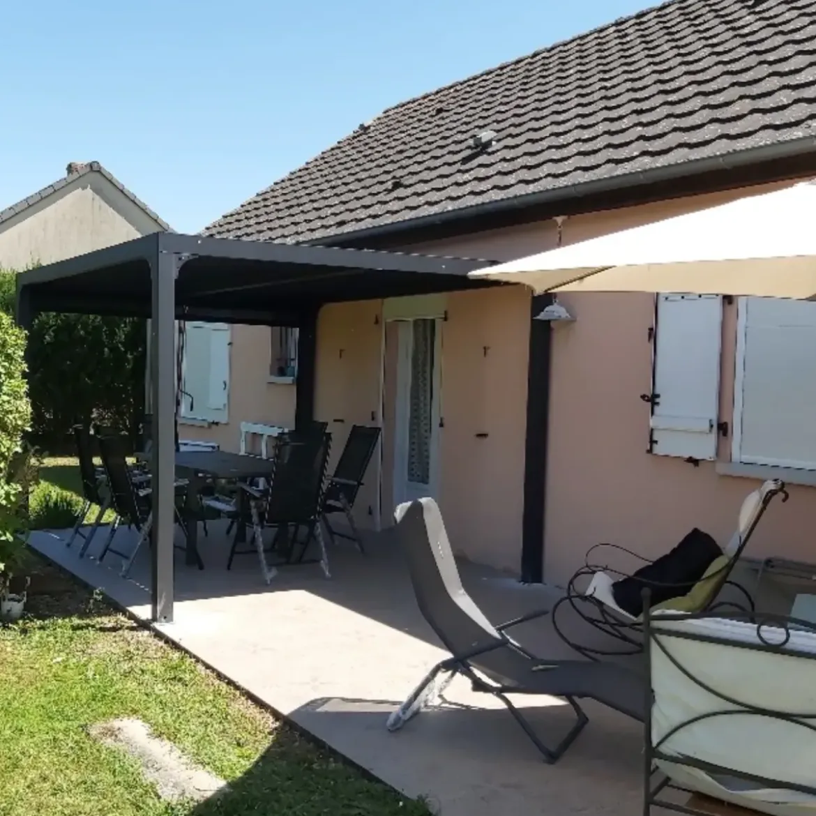 Pergola Bioclimatica Telo Laterale Lame Orientabili 360x300 cm Alluminio