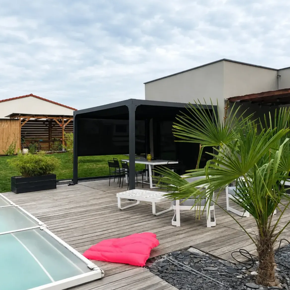 Pergola Bioclimatica Telo Laterale Lame Orientabili 360x300 cm Alluminio