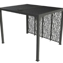 Pergola Bioclimatica 240x300 cm Alluminio Grigio con Pannelli Privacy