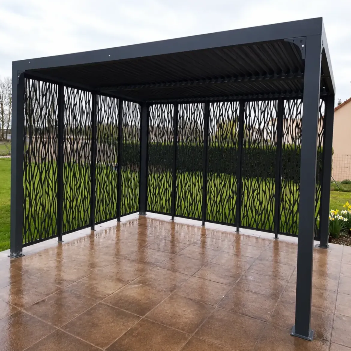 Pergola Bioclimatica 360x300 cm Copertura con Lame Orientabili Manuale