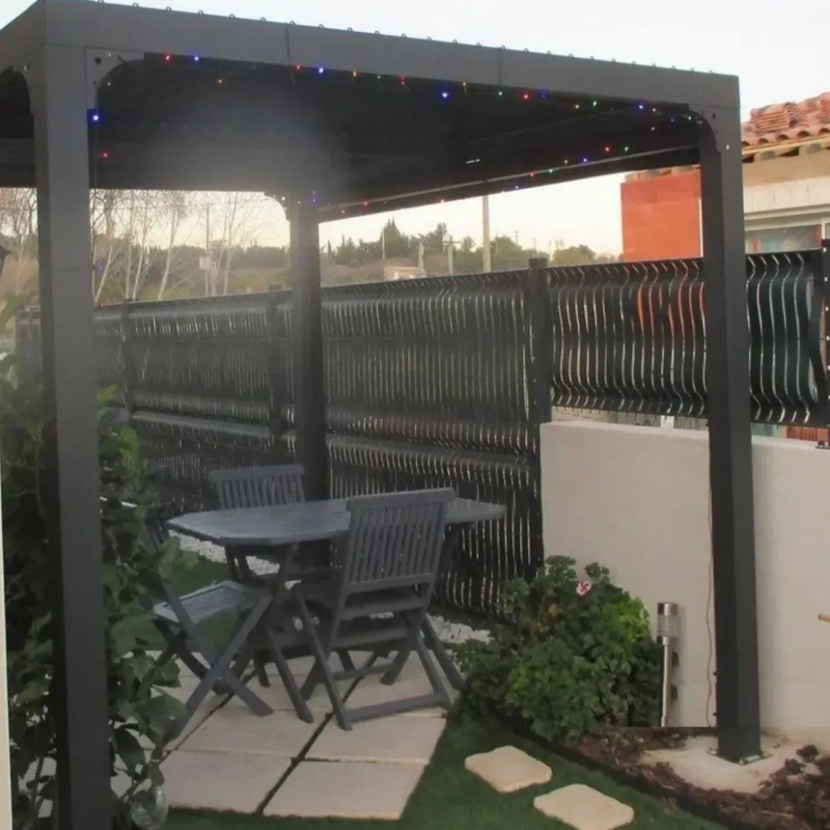 Pergola Bioclimatica 3x2.4 mt in Alluminio Gazebo da Giardino Terrazzo Pergolato