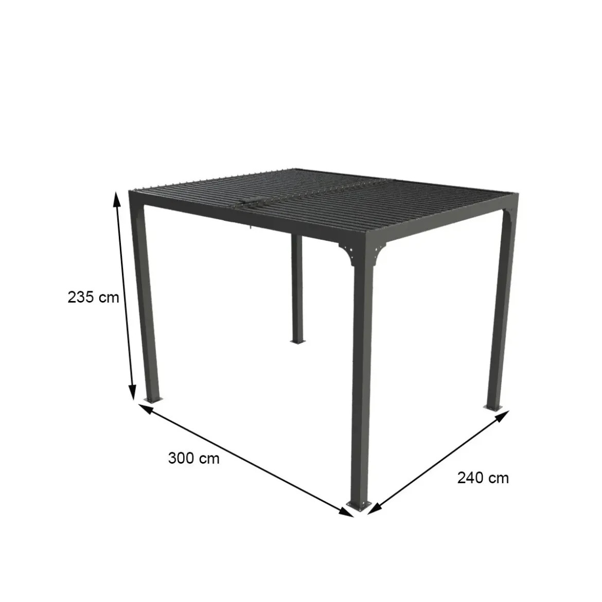 Pergola Bioclimatica 3x2.4 mt in Alluminio Gazebo da Giardino Terrazzo Pergolato