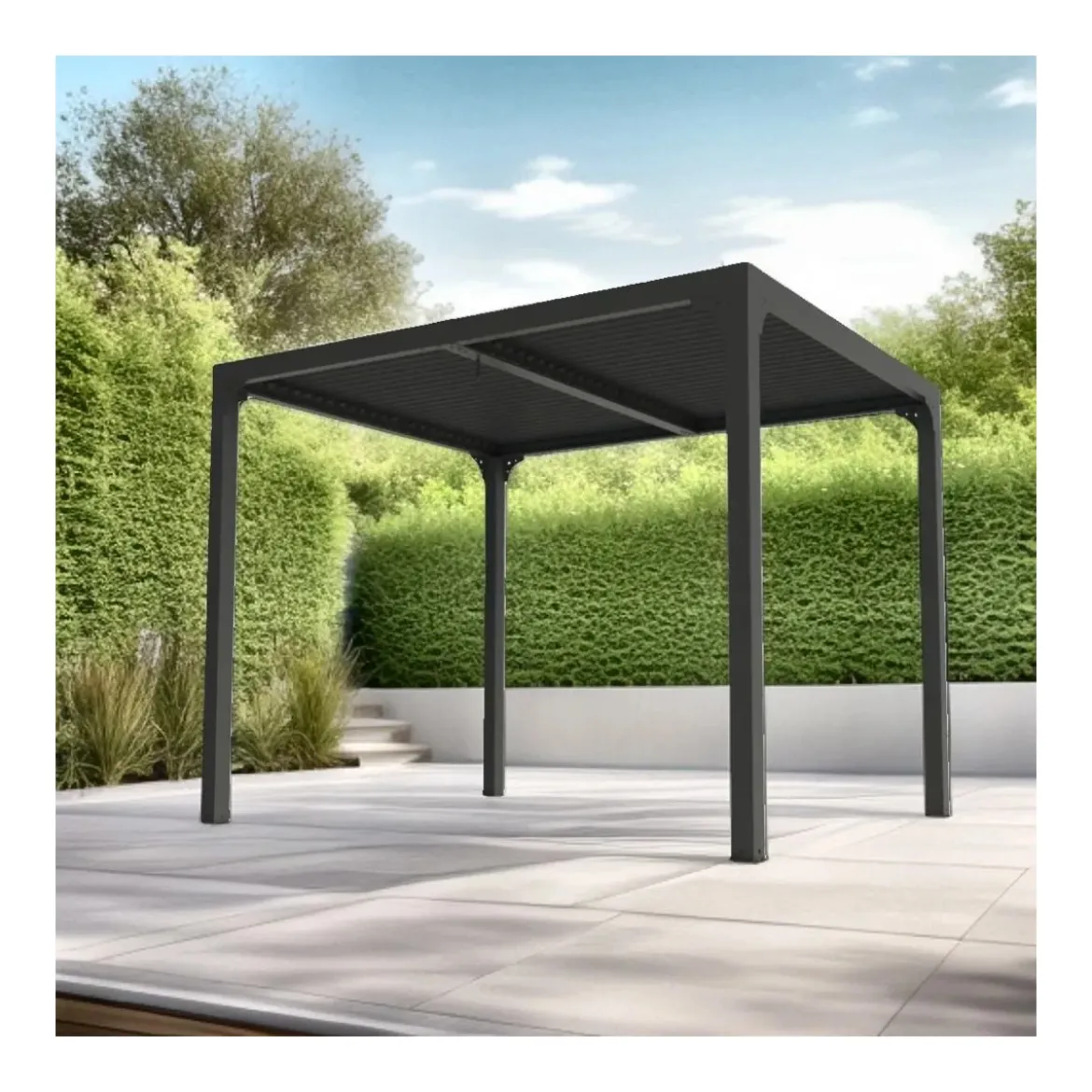 Pergola Bioclimatica 3x2.4 mt in Alluminio Gazebo da Giardino Terrazzo Pergolato
