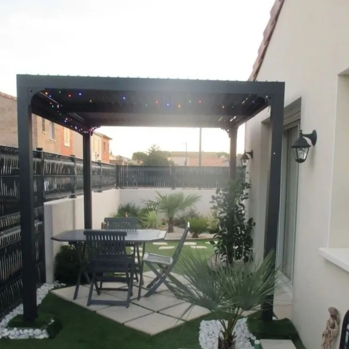 Pergola Bioclimatica 3x2.4 mt in Alluminio Gazebo da Giardino Terrazzo Pergolato