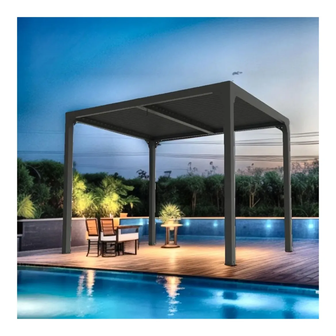 Pergola Bioclimatica 3x2.4 mt in Alluminio Gazebo da Giardino Terrazzo Pergolato