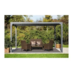 Pergola Bioclimatica 3.6x3 mt in Alluminio Gazebo da Giardino Terrazzo Pergolato