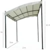 Pergola Gazebo da Giardino 3x2m Acciaio Poliestere Copertura Ingresso