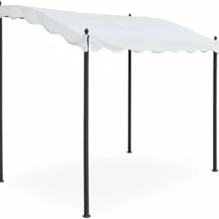 Pergola Gazebo da Giardino 3x2m Acciaio Poliestere Copertura Ingresso