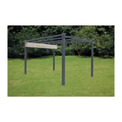 Pergola Gazebo 3x4 in Alluminio Telo Tenda Retrattile Carport Auto Giardino