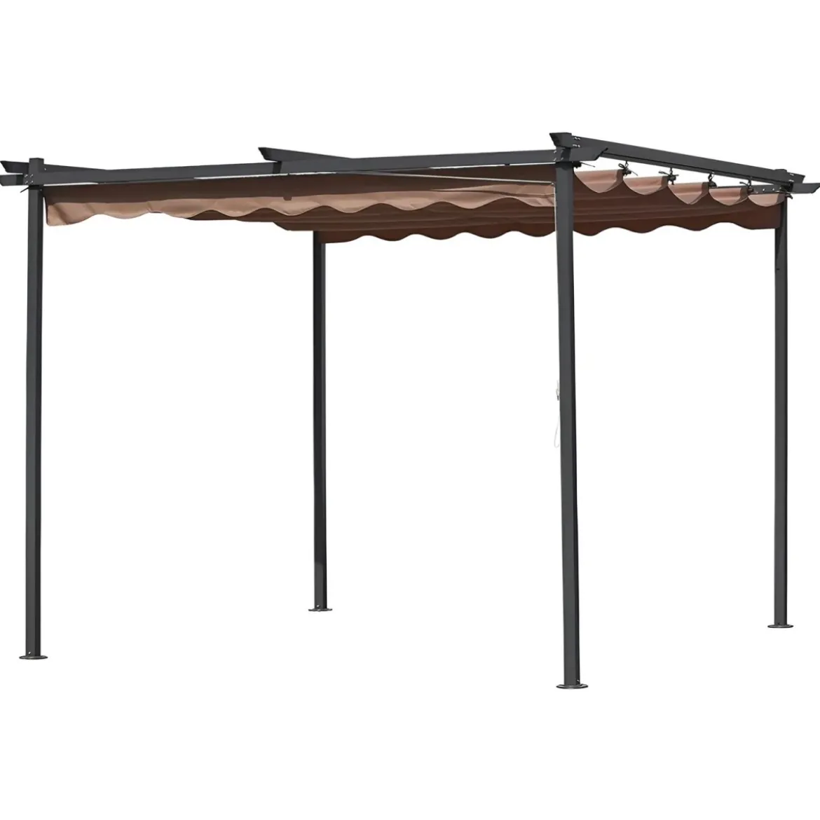 Pergola 3x3 con Telo Retrattile in Acciaio da Esterno Carport Auto Moto