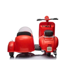 Piaggio Vespa con Sidecar Rosso Moto Elettrica da Bambini a Batteria 12 V