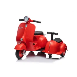 Piaggio Vespa Mini con Sidecar Rosso Elettrica da Bambini a Batteria 6 V