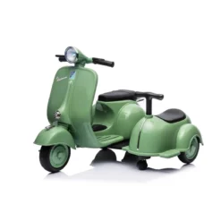 Piaggio Vespa Mini Verde a Batteria 6 V con Sidecar Elettrica da Bambini