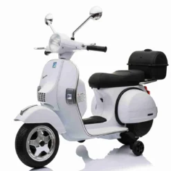 Piaggio Vespa PX 150 Bianca Moto Elettrica da Bambini Batteria 12 V