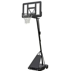 Piantana da Basket con Altezza Regolabile a Maniglia e Tabellone Pallacanestro