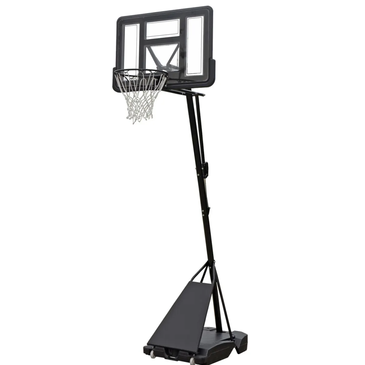Piantana da Basket con Altezza Regolabile a Maniglia e Tabellone Pallacanestro