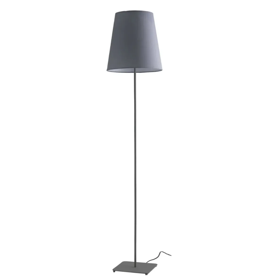 Piantana in Metallo Grigio con Paralume in Tessuto Lampada Moderna