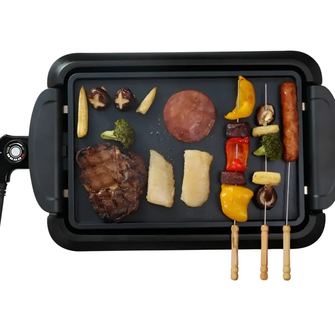 Piastra Elettrica Portatile per Cucinare Bistecchiera Portatile da Tavolo Cucina