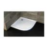 Piatto Doccia Acrilico 80x80 90x90 5cm Semicircolare Angolare Bianco con Piletta