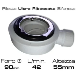 Piatto Doccia Bianco Ardesia Slim Effetto Pietra Filo Pavimento in Marmo Resina