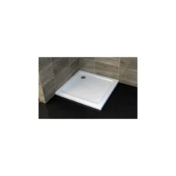 Piatto Doccia in Acrilico 80x80 90x90 5cm Quadrato Angolare Bianco con Piletta