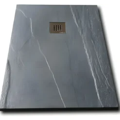 Piatto Doccia Nero Rettangolare 80X100 CM Ardesia Effetto Pietra Slim