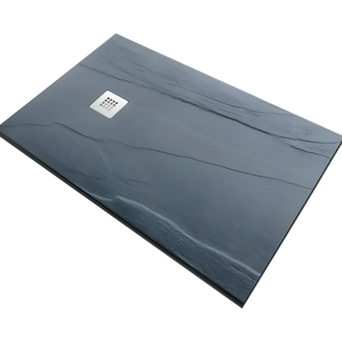 Piatto Doccia Nero Rettangolare 80X100 CM Ardesia Effetto Pietra Slim